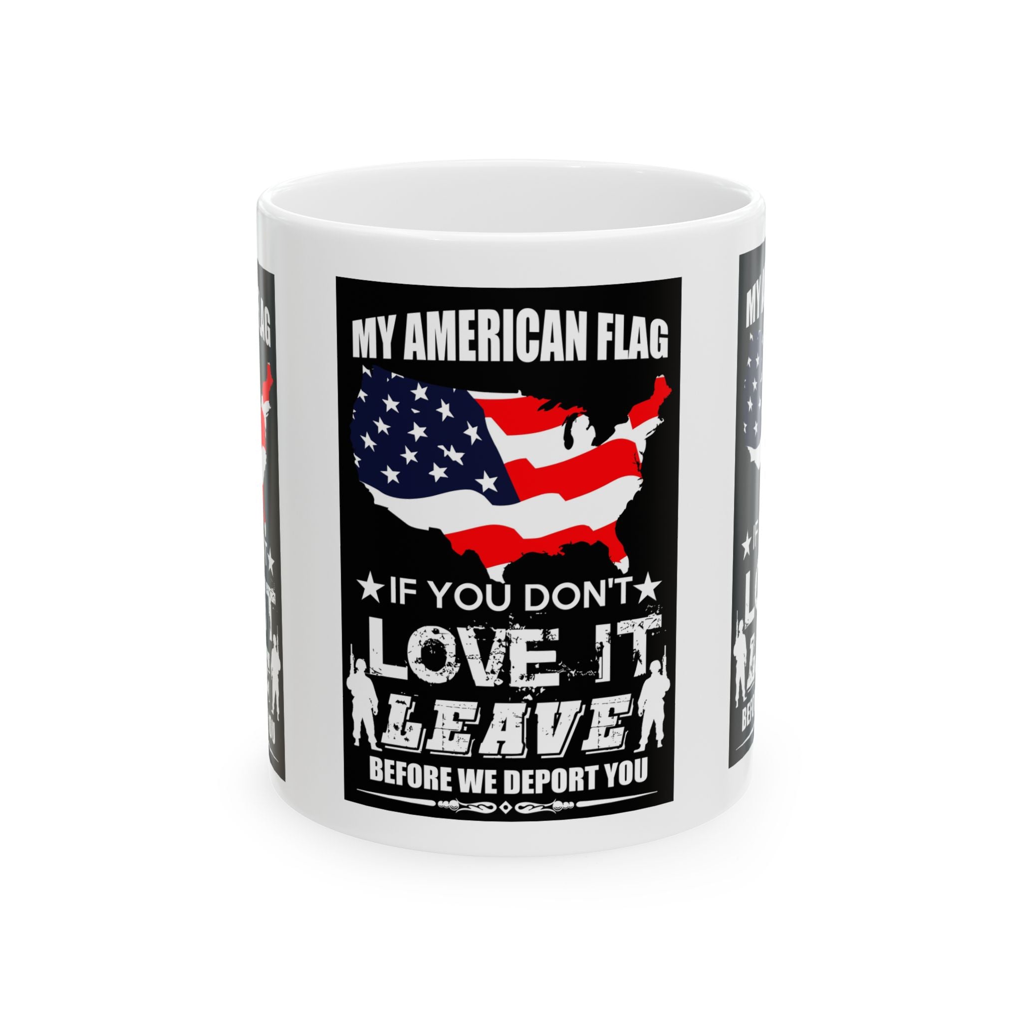 American Flag Ceramic Mug, Patriotic Coffee Cup for Independence Day, Memorial Day, USA Pride Drinkware, Gift for Veterans,
